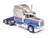 2014 Peterbilt 377 Truck Tractor Blue and Champagne  with Red Stripe 1/43 Diecast Model IXO Models U43TR006