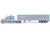Peterbilt 379 Truck with Sleeper and Dry Goods Trailer TransAmerica Gray with Seafoam Green Graphics J1 Diecast Series 1/64 Diecast Model IXO Models IAPR1027