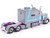 Peterbilt 379 Truck with Sleeper and Dry Goods Trailer TransAmerica Gray with Seafoam Green Graphics J1 Diecast Series 1/64 Diecast Model IXO Models IAPR1027