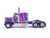 1973 Peterbilt 359 Truck Tractor Gray and Purple with Graphics 1/64 Diecast Model IXO Models U64TR051