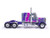 1973 Peterbilt 359 Truck Tractor Gray and Purple with Graphics 1/64 Diecast Model IXO Models U64TR051
