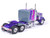 1973 Peterbilt 359 Truck Tractor Gray and Purple with Graphics 1/64 Diecast Model IXO Models U64TR051
