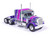 1973 Peterbilt 359 Truck Tractor Gray and Purple with Graphics 1/64 Diecast Model IXO Models U64TR051