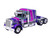 1973 Peterbilt 359 Truck Tractor Gray and Purple with Graphics 1/64 Diecast Model IXO Models U64TR051