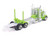 Peterbilt 379 Logging Truck Tractor with Trailer Green and White 1/64 Diecast Model IXO Models U64TRTR016LO