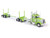Peterbilt 379 Logging Truck Tractor with Trailer Green and White 1/64 Diecast Model IXO Models U64TRTR016LO