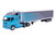 2002 Freightliner Argosy and Modern Trailer Grey and Blue 1/64 Diecast Model IXO Models U64TRTR014M
