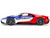 2017 Ford GT Blue and Red with White Stripes with Michelin Man Diecast Figure Michelin Tires Hollywood Rides Series 1/24 Diecast Model Car Jada 37628