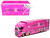 Hino 700 Transporter RHD Right Hand Drive LB Trucks Kayano_Distr Pink Metallic with Graphics 1/64 Diecast Model GCD KS-093-738
