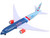America 250 Airplane Blue Light Blue  Graphics Diecast Model Airplane Daron DT250