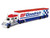 International LoneStar Enclosed Car Transporter BF Goodrich White with Blue Stripes and Red Top Custom Haulers Series 1/64 Diecast Model Maisto 12418BFG