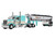Peterbilt 589 with 72 Flat Top Sleeper and MAC Half Round End Dump Trailer Bobby Hoelscher Trucking Inc Light Blue with Cream Stripes 1/64 Diecast Model DCP/First Gear 60-2417