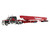 Peterbilt 379 with 70 Mid Roof Sleeper and Fontaine Magnitude Lowboy with Bunk and ERMC 6-Axle Hydra Steer with Bridge Beam Section Load Mammoet Black with Red Stripes 1/64 Diecast Model DCP/First Gear 69-2271