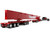 Peterbilt 379 with 70 Mid Roof Sleeper and Fontaine Magnitude Lowboy with Bunk and ERMC 6-Axle Hydra Steer with Bridge Beam Section Load Mammoet Black with Red Stripes 1/64 Diecast Model DCP/First Gear 69-2271
