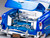 1954 Chevrolet Bel Air Lowrider Blue Metallic with Graphics and Blue Interior American Collectibles Series 1/18 Diecast Model Car Sun Star SS-1721