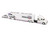 Mack Anthem Enclosed Car Transporter Squarebody USA White Metallic with Red and Blue Stripes and 1987 Chevrolet 1500 Pickup Truck White Metallic with Red and Blue Stripes Custom Haulers Series 1/64 Diecast Model Maisto 12420-MJS02