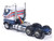 1976 Ford CL 9000 Truck with Refrigerated Trailer Blue and White with Stripes 1/64 Diecast Model IXO Models U64TRTR001S