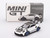Porsche 911 992 GT3 RS Weissach Package White with Carbon Top and Hood and Indigo Blue Wheels Limited Edition 1/64 Diecast Model Car Mini GT MGT00853