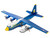 Model Kit Blue Angels C 130 Hercules Aircraft Palm Springs Air Museum Blue and White with Yellow Stripes Premium Series Moderate Difficulty Steel Model Metal Earth PS2027