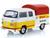 1974 Volkswagen T2 Doka Crew Cab Pickup Truck with Canopy Shell Oil White and Yellow with Red Canopy Blue Collar Collection Series 15 1/64 Diecast Model Car Greenlight 35320B