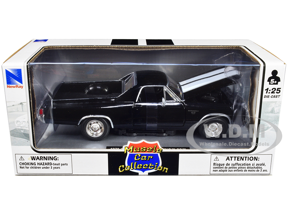 1970 Chevrolet El Camino SS Black 1/25 Diecast Car Model New Ray 71883