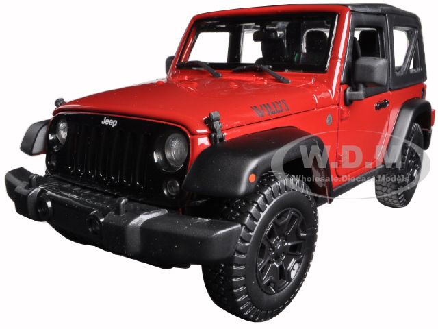 2014 Jeep Wrangler Willys Red 1/18 Diecast Model Car Maisto 31676
