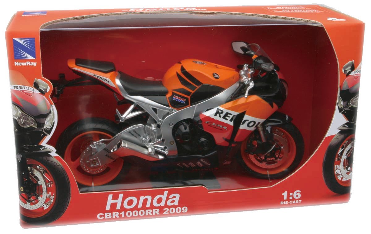 2009 Honda CBR1000RR Repsol Motorcycle 1/6 Diecast Model New Ray 49073