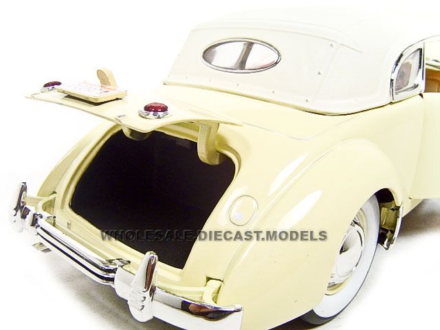 1936 Cord 810 Coupe Yellow Cream Top Red Interior 1/18 Diecast