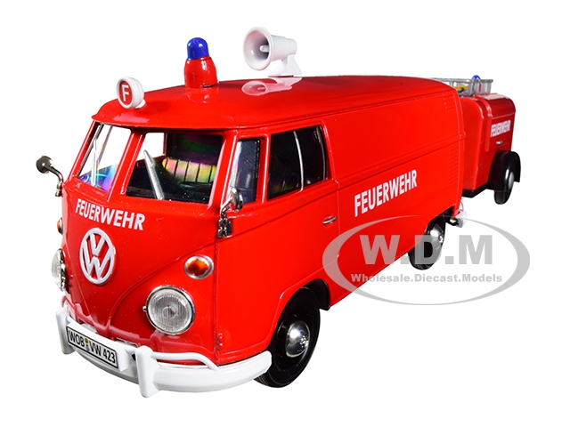 Volkswagen Type 2 T1 Fire Van Fire Fighting Trailer Feuerwehr Red