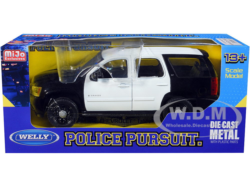 2008 Chevrolet Tahoe Unmarked Police Car Black White 1/24 Diecast