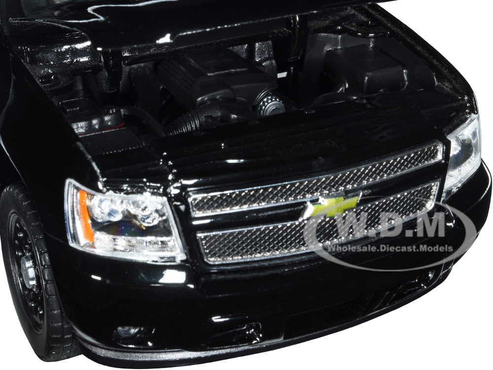 2008 Chevrolet Tahoe Unmarked Police Car Black White 1/24 Diecast