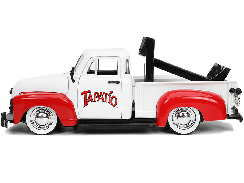 1953 Chevrolet Pickup Truck White Red Charro Man Diecast Figurine