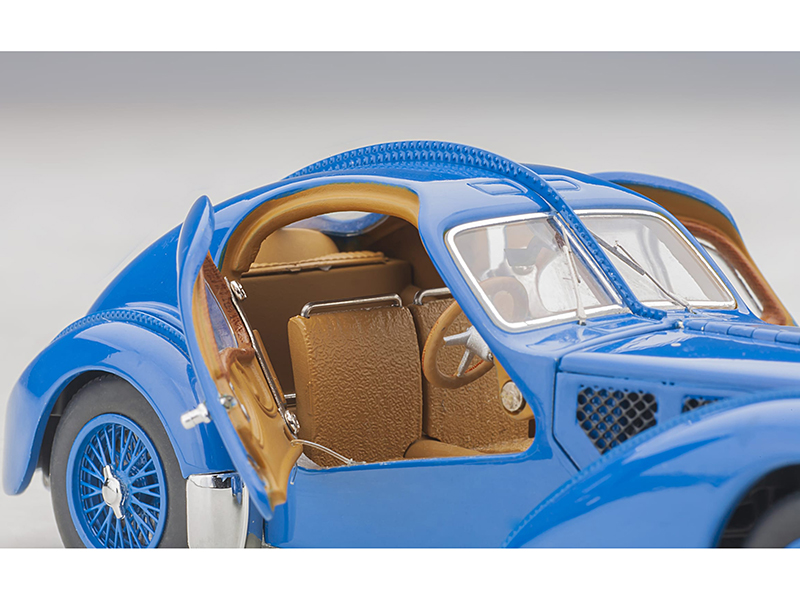 1938 Bugatti Type 57SC Atlantic Metal Wire Spoke Wheels Blue 1/43