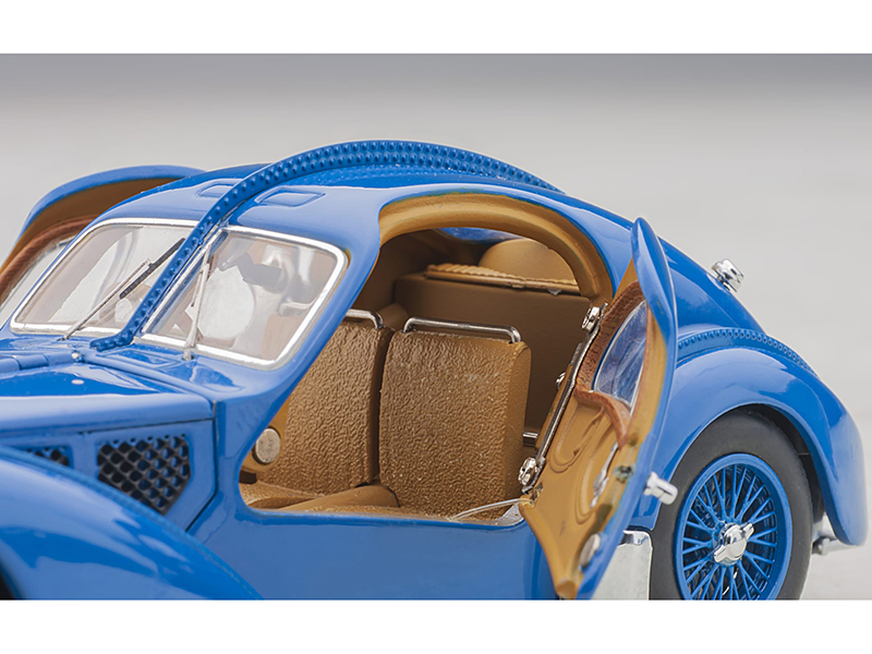 1938 Bugatti Type 57SC Atlantic Metal Wire Spoke Wheels Blue 1/43