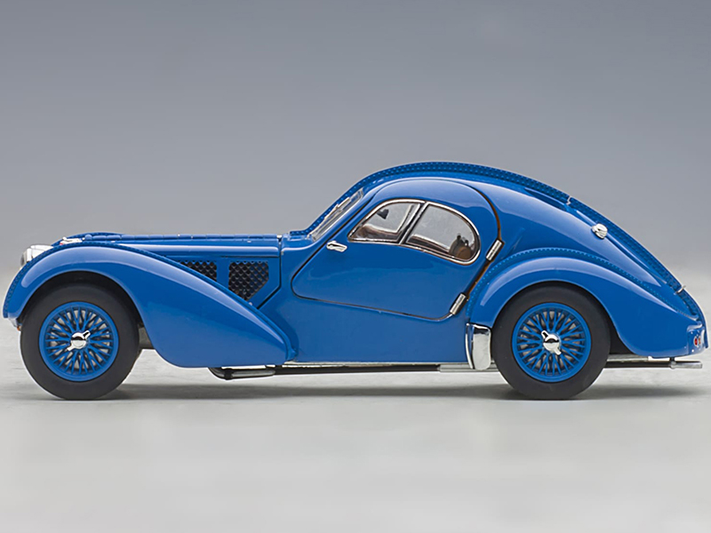 1938 Bugatti Type 57SC Atlantic Metal Wire Spoke Wheels Blue 1/43
