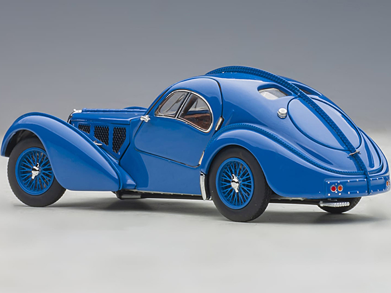 1938 Bugatti Type 57SC Atlantic Metal Wire Spoke Wheels Blue 1/43