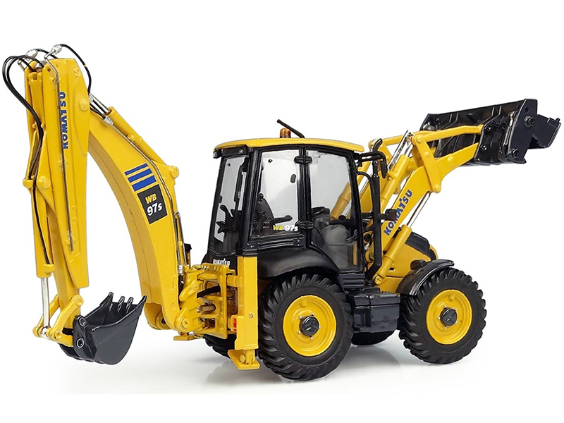新品 コマツ 1/50 ホイールローダ E8015 WB97S KOMATSU Komatsu WB97S-8 Backhoe Loader Yellow 1/50 Diecast Model Universal