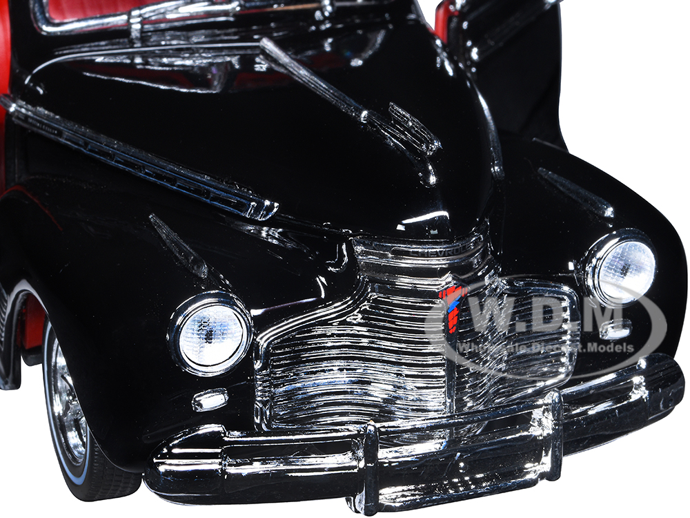 1941 Chevrolet Special Deluxe Convertible Black Red Interior Low