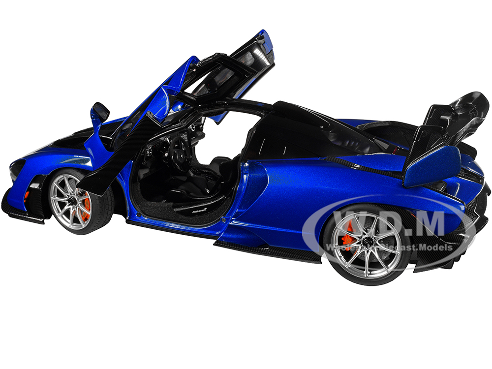 McLaren Senna Trophy Kyanos Blue Black Carbon Accents 1/18 Model