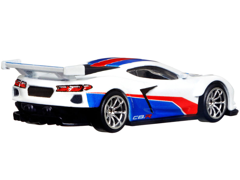 Chevrolet Corvette C8.R Pearl White Red and Blue Stripes American