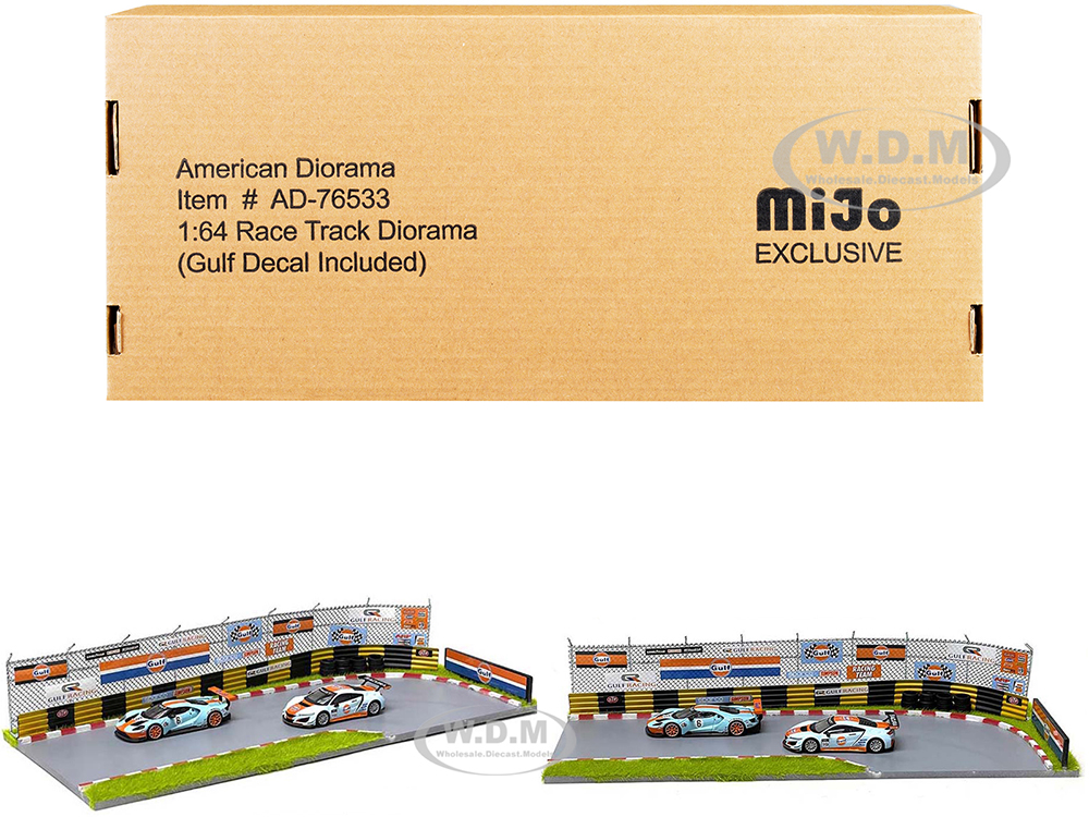 Race Track Gulf Oil Diorama with Decals 1/64 Scale Models American Race Track Gulf Oil Diorama with Decals 1/64 Scale Models American