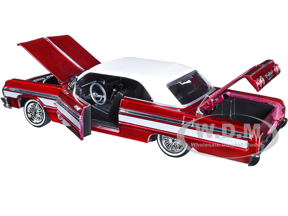 1964 Chevrolet Impala Lowrider Hard Top Candy Red Metallic White