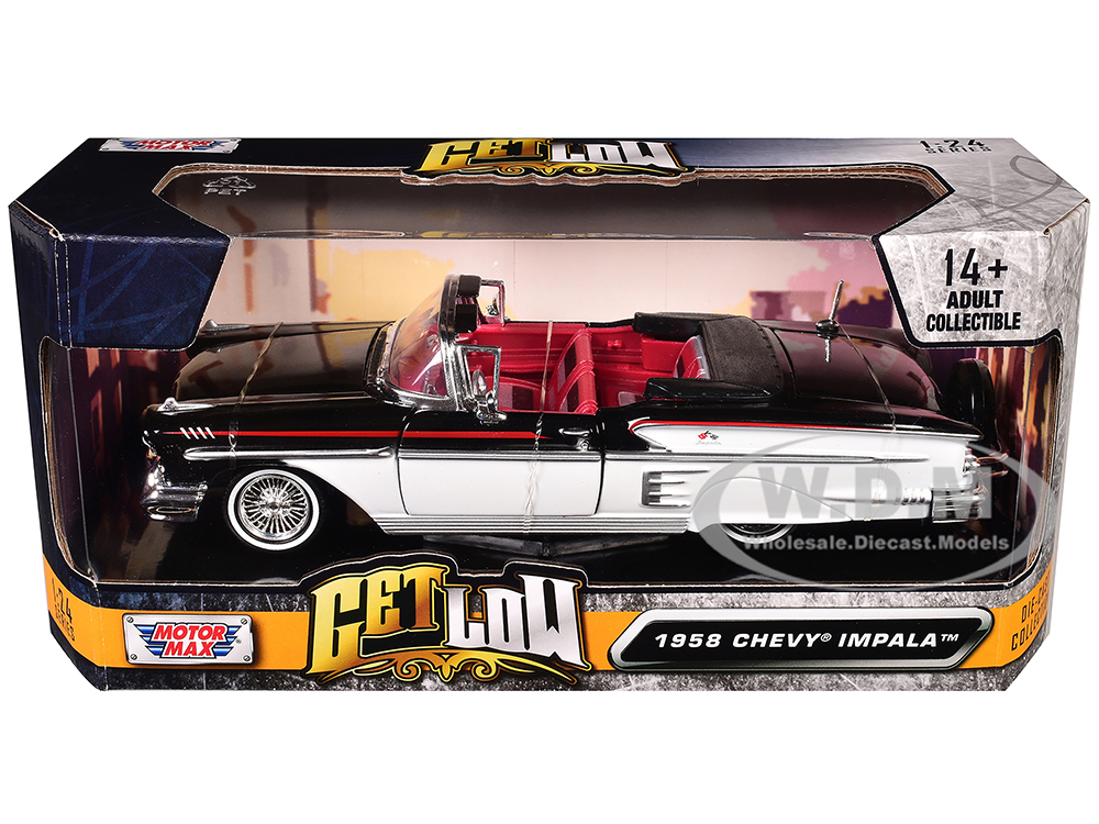 1958 Chevrolet Impala Convertible Lowrider Black White Red