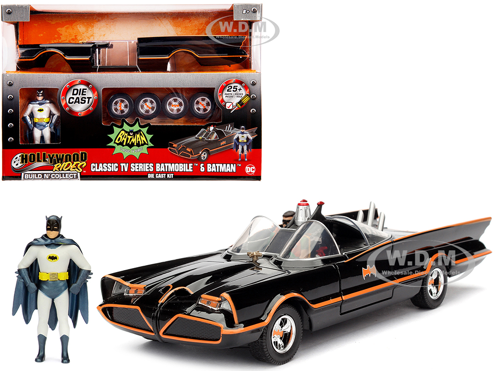 Model Kit Classic Batmobile Black Batman Diecast Figure Batman