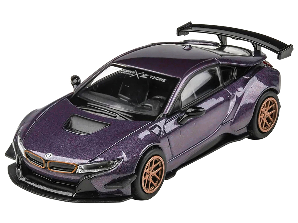 BMW i8 Liberty Walk Twilight Purple Metallic Gold Wheels 1/64