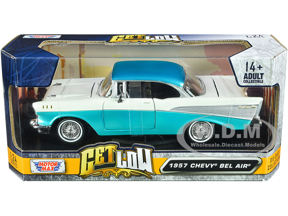 1957 Chevrolet Bel Air Lowrider Turquoise Metallic White Get Low