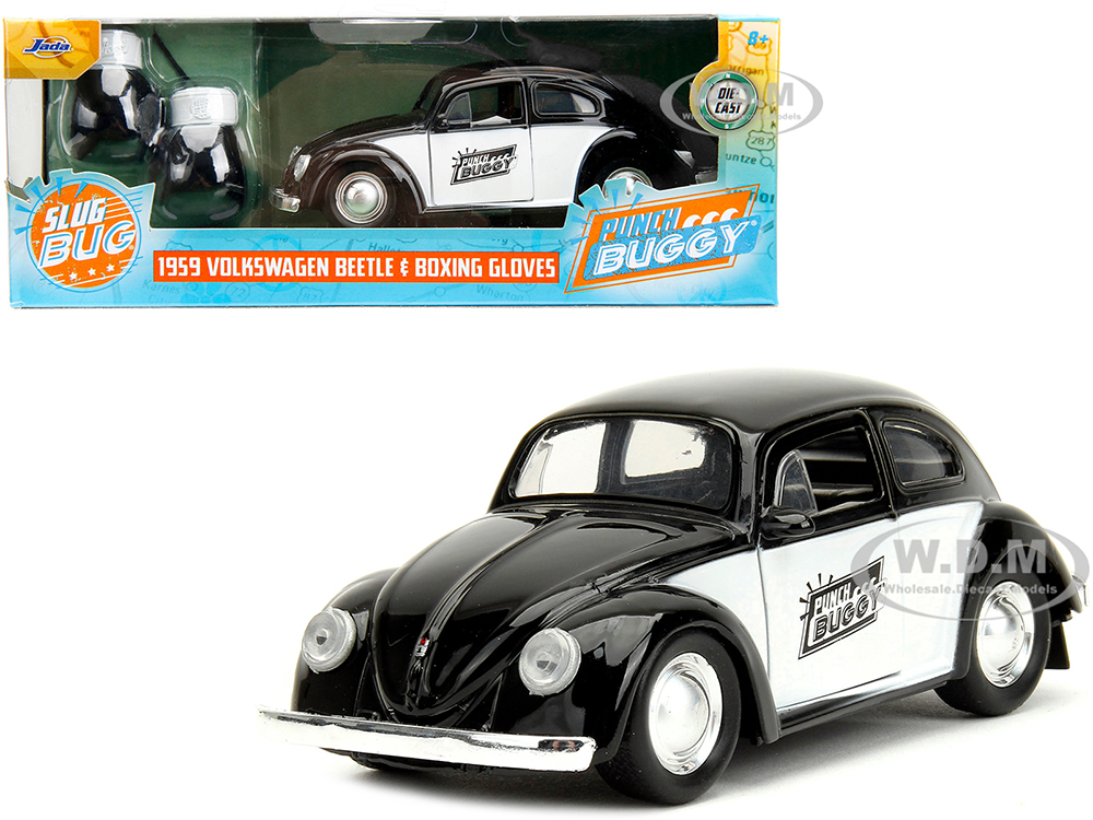 1959 Volkswagen Beetle Punch Buggy Black and White and Boxing