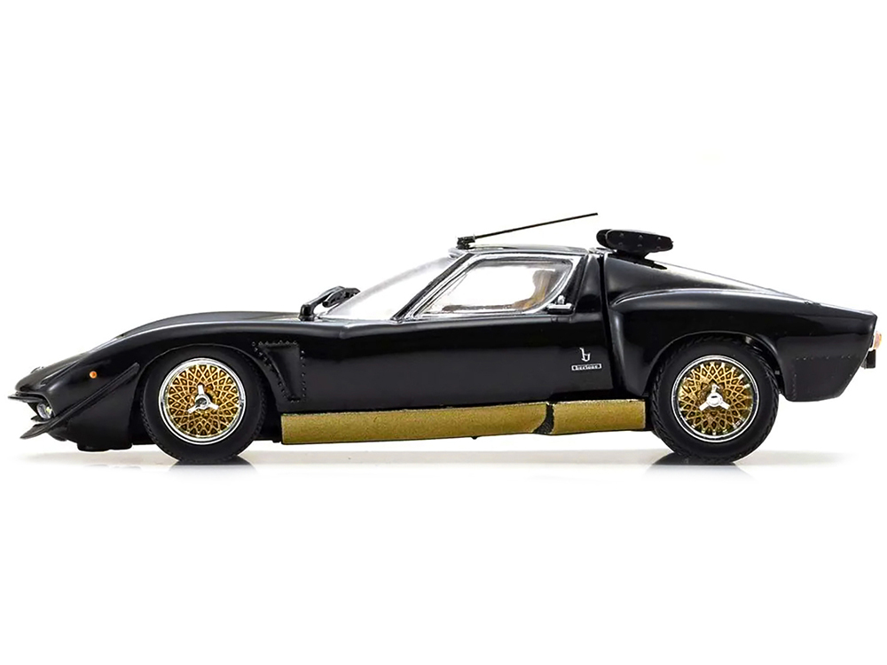 Lamborghini Miura SVR Black with Gold Accents and Wheels 1/43