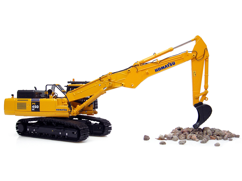Komatsu PC450LC Excavator Short Boom with Bucket Yellow 1/50