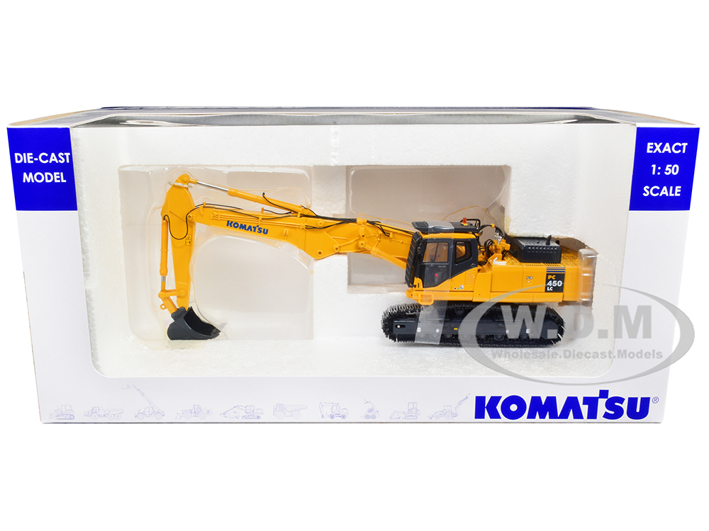 Komatsu PC450LC Excavator Short Boom with Bucket Yellow 1/50